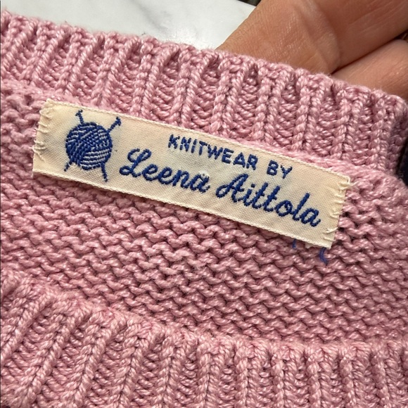 Vintage Handmade Golf Scene Crewneck Drop Sleeve Sweater in Mauve XS/S - Picture 9 of 10